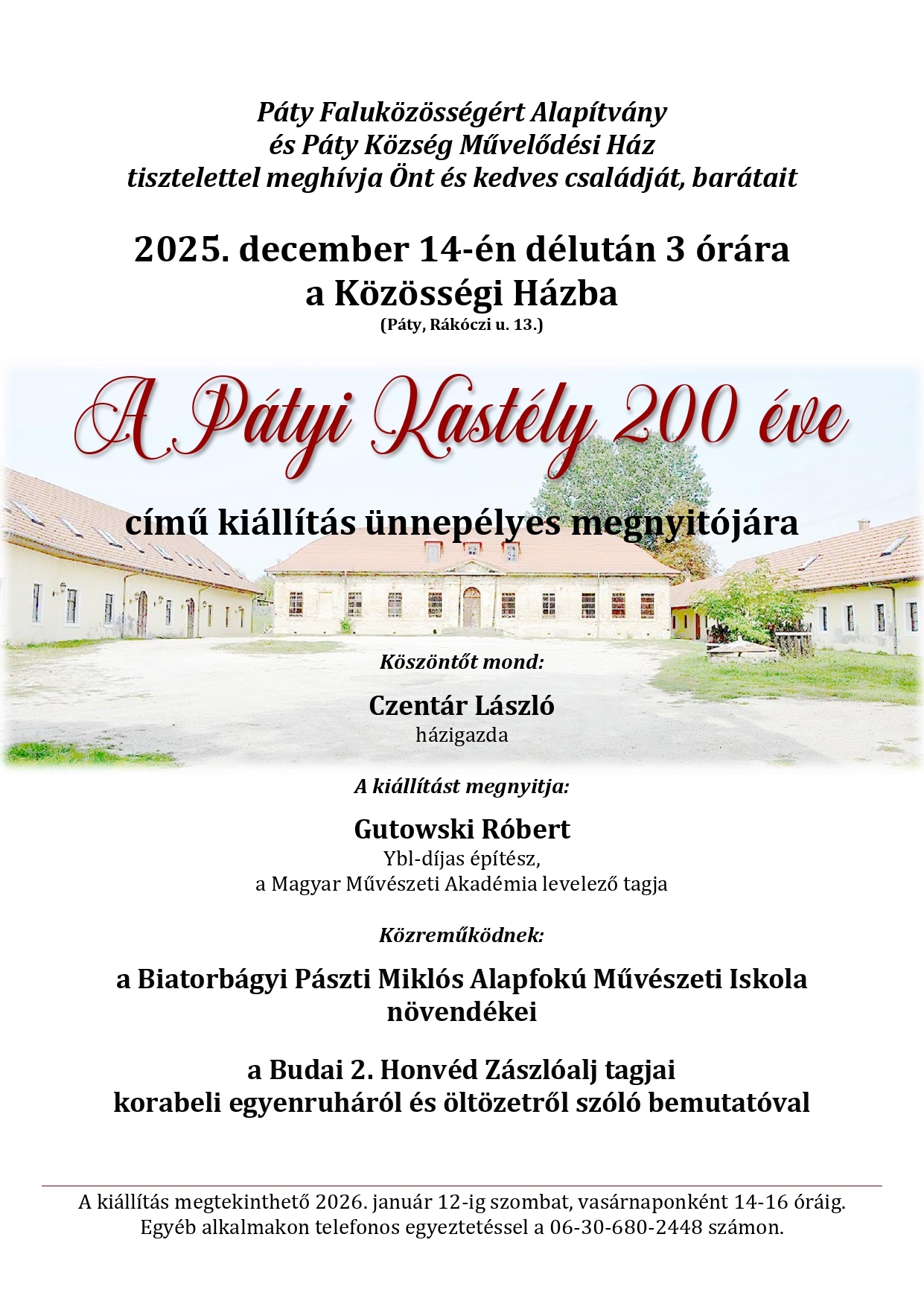 Meghívó Várady Kastély 200